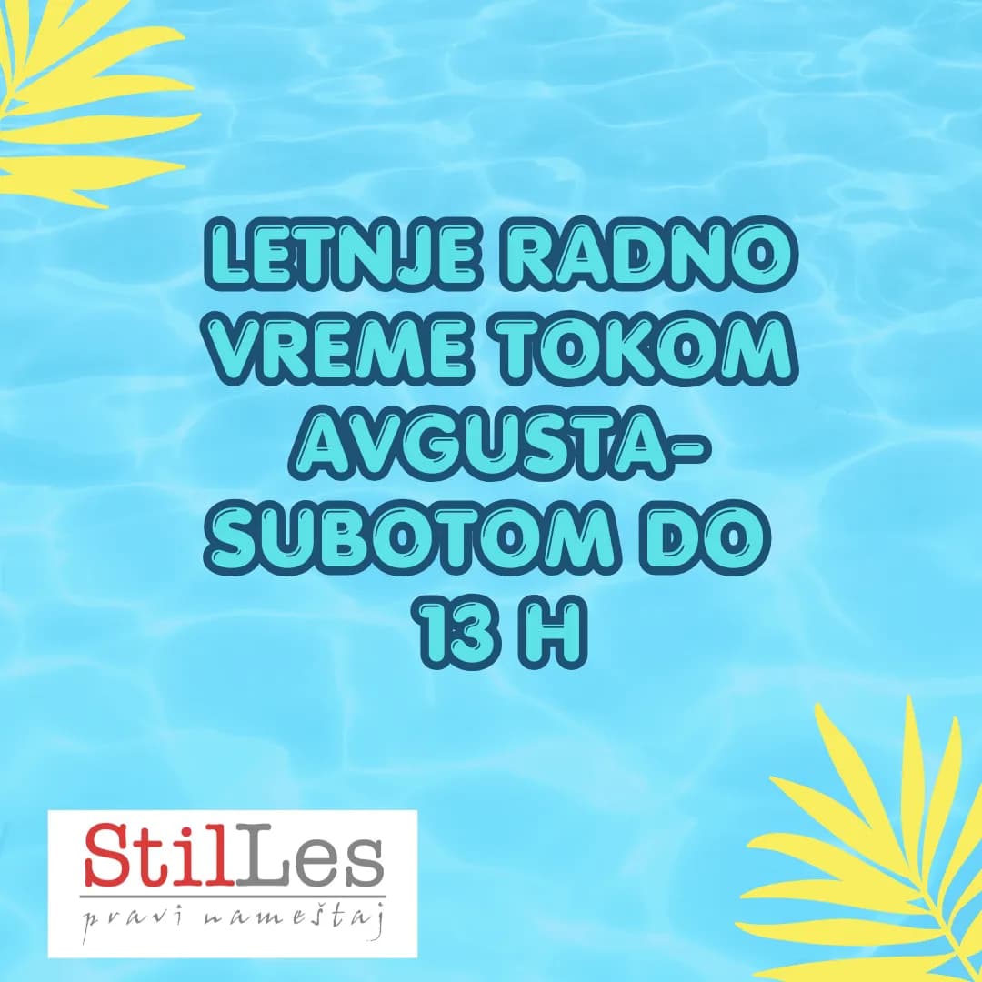 OBAVEŠTENJE O LETNJEM RADNOM VREMENU- SKRAĆENO SUBOTOM DO 13h